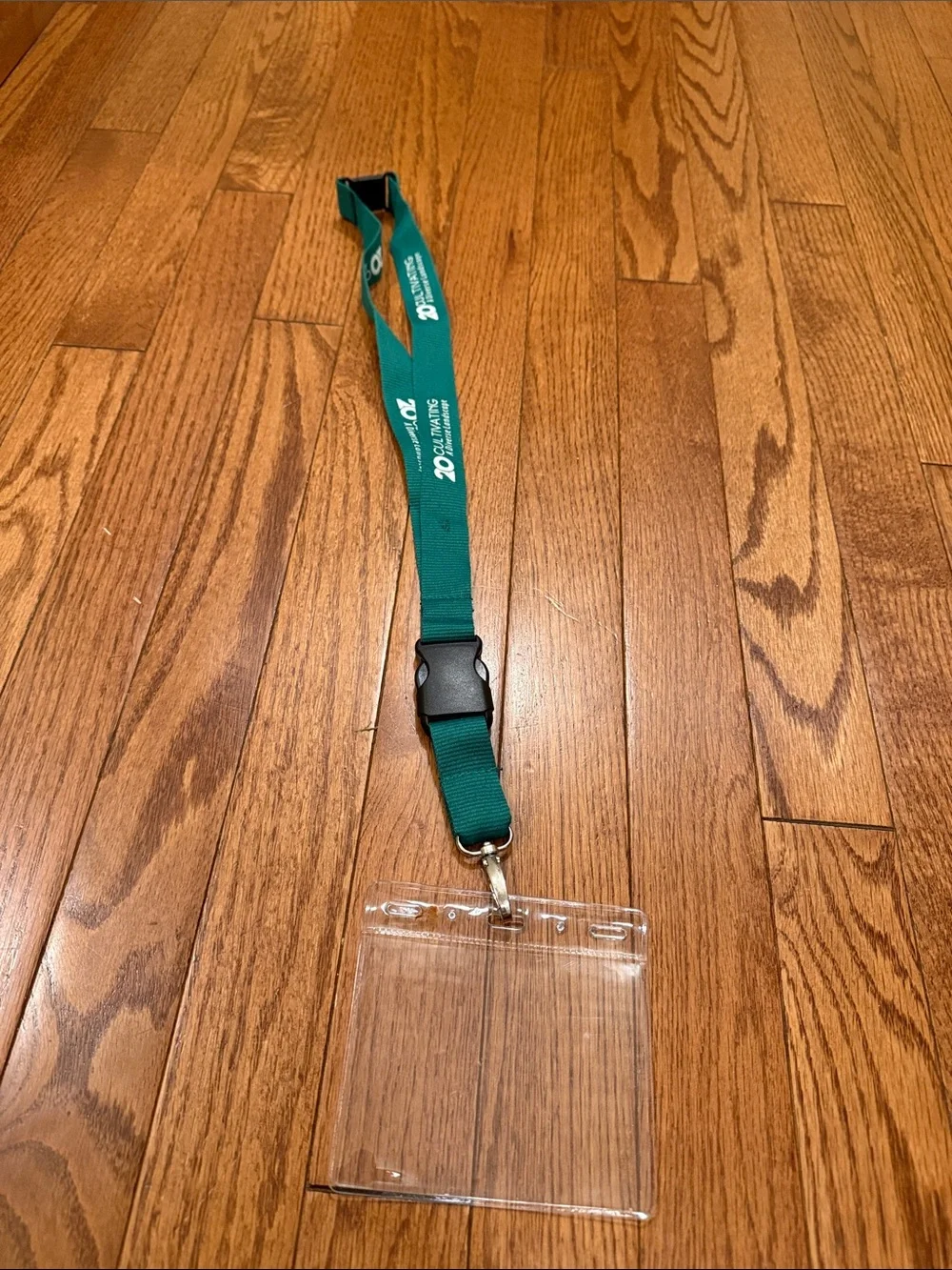 Green Event Lanyard with Clear Badge Holder